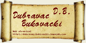 Dubravac Bukovački vizit kartica